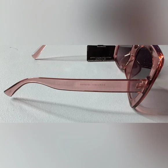 Margaret Joseph transparent square oversized Sunglasses plum mauve - Picture 4 of 5